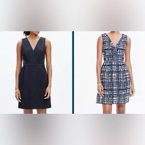 Madewell sz 0 bundle/TWO Leather Inset Dress & Navy Midnight Plaid Brushstroke